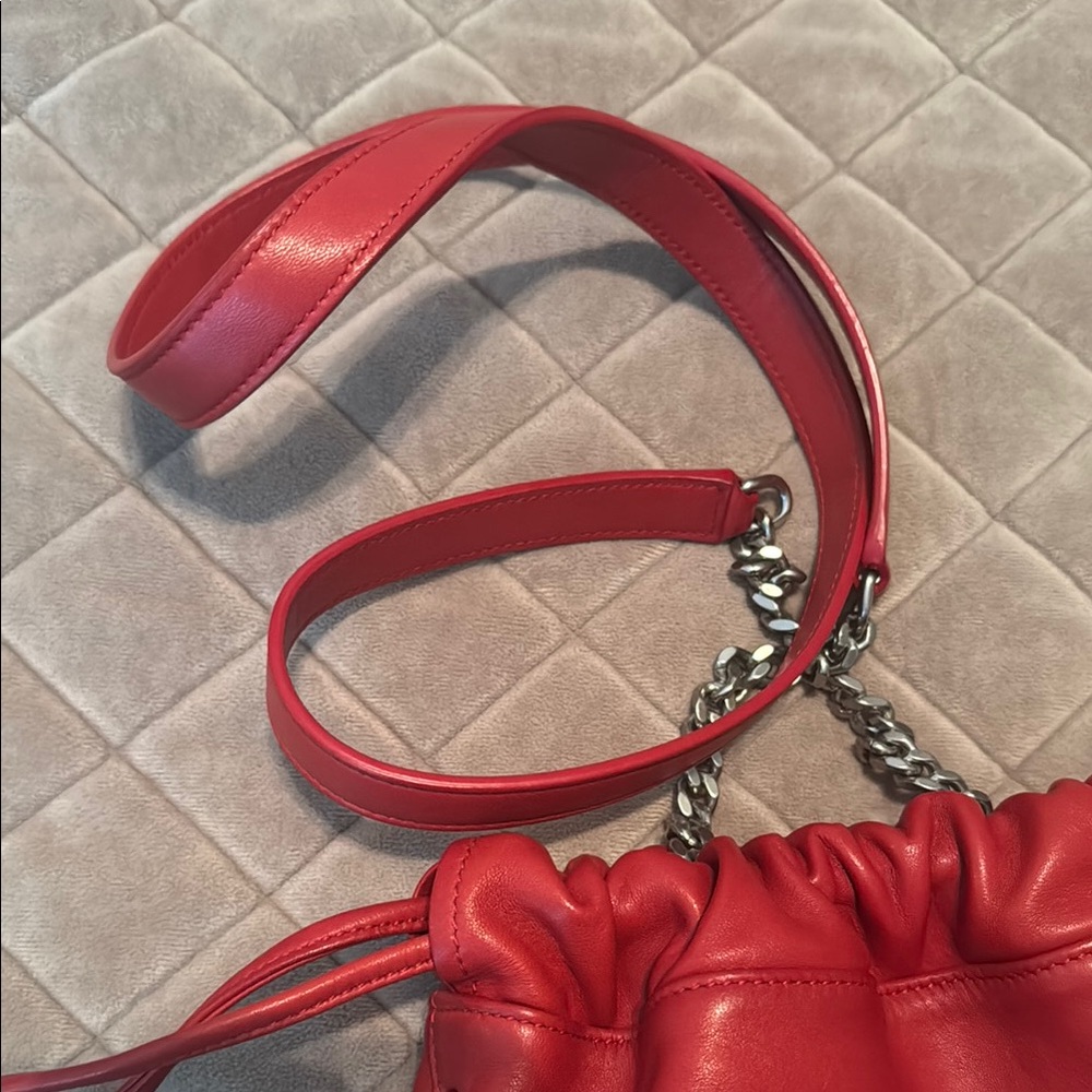 Saint Laurent Red Teddy Crossbody Bag - Picture 3 of 12